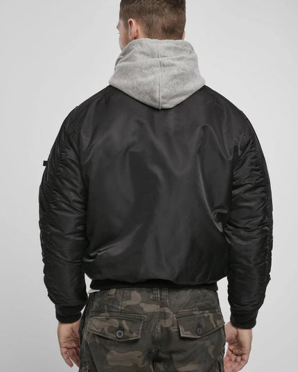 Hooded MA1 Bomber Jacket black/grey