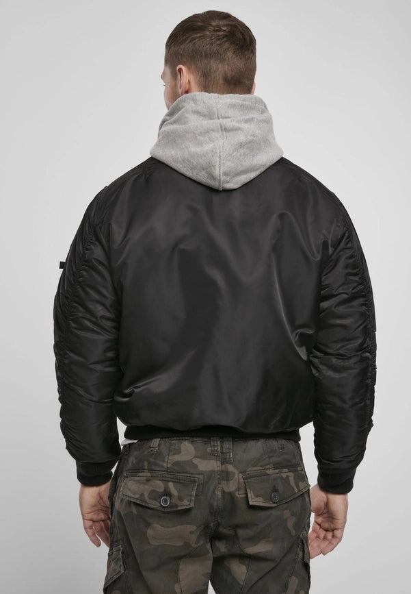 Hooded MA1 Bomber Jacket black/grey