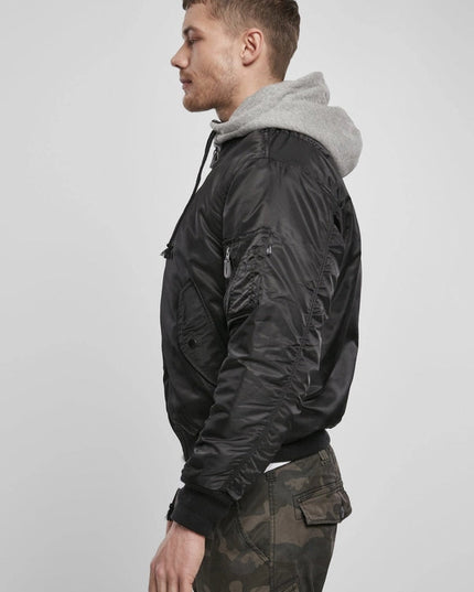 Hooded MA1 Bomber Jacket black/grey