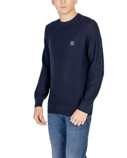 Hugo Boss Blue Cotton Sweater