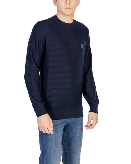 Hugo Boss Blue Cotton Sweater