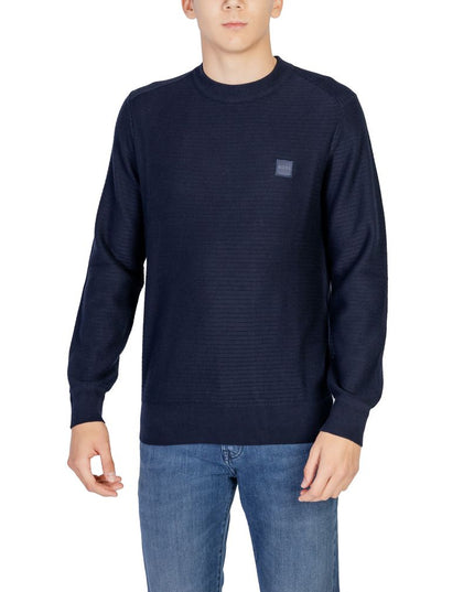 Hugo Boss Blue Cotton Sweater