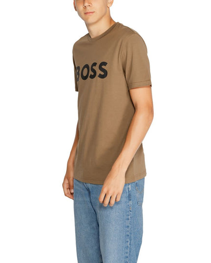 Hugo Boss Brown Cotton T-Shirt