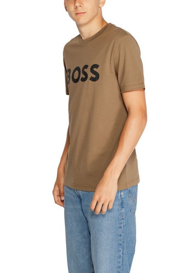 Hugo Boss Brown Cotton T-Shirt