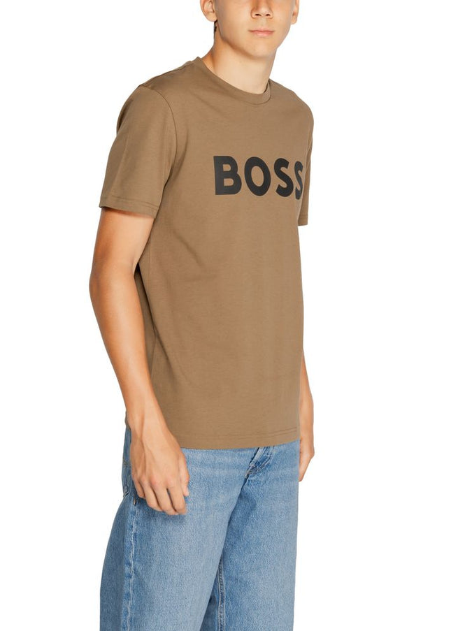 Hugo Boss Brown Cotton T-Shirt