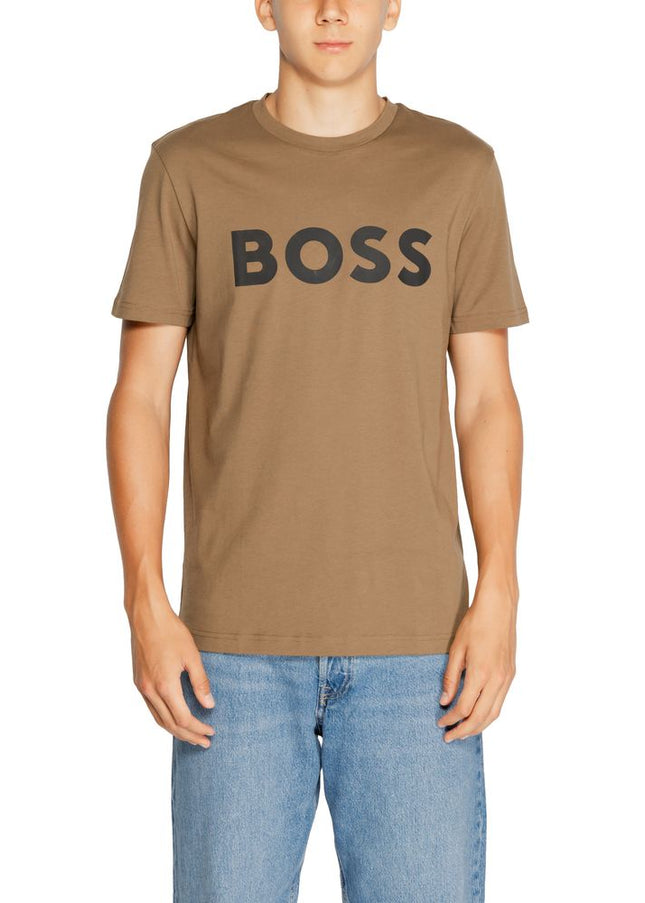 Hugo Boss Brown Cotton T-Shirt