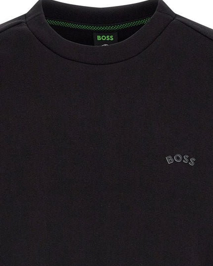 Hugo Boss Elegant Black Cotton Round Neck Sweatshirt