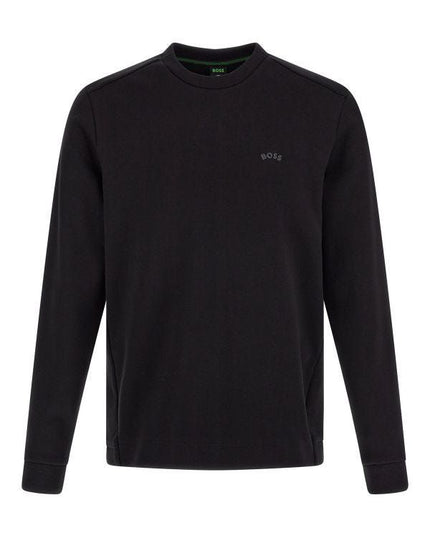 Hugo Boss Elegant Black Cotton Round Neck Sweatshirt