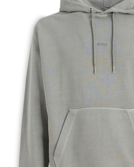 Hugo Boss Elegant Grey Cotton Hooded Sweatshirt