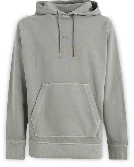 Hugo Boss Elegant Grey Cotton Hooded Sweatshirt