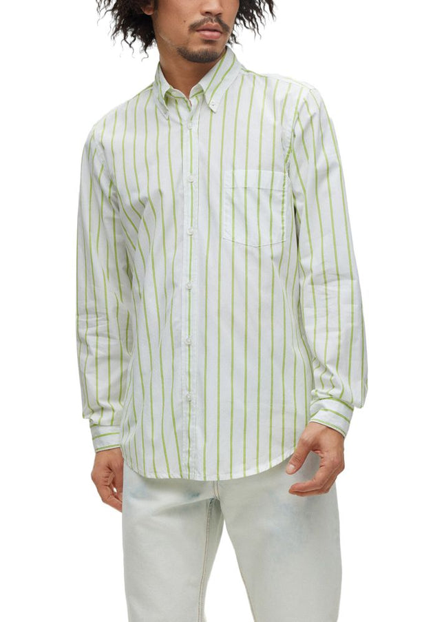 Hugo Boss Green Cotton Shirt