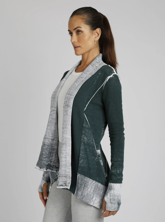 Huntress Drape Front Cardigan Rain Forest