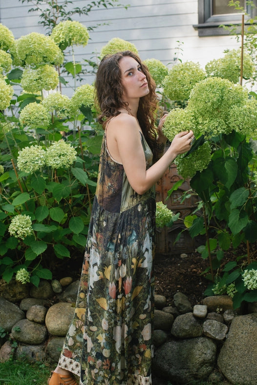 I Dream In Flowers Bohéme Slip Dress With Bees