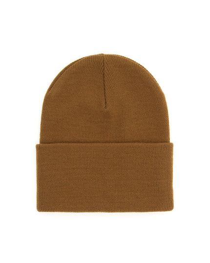 Brown Carhartt Wip Beanie Hat With Logo Patch-Carhartt Wip-Brown-os-Urbanheer