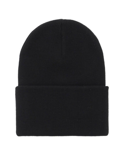 Black Carhartt Wip Beanie Hat With Logo Patch-Carhartt Wip-Black-os-Urbanheer