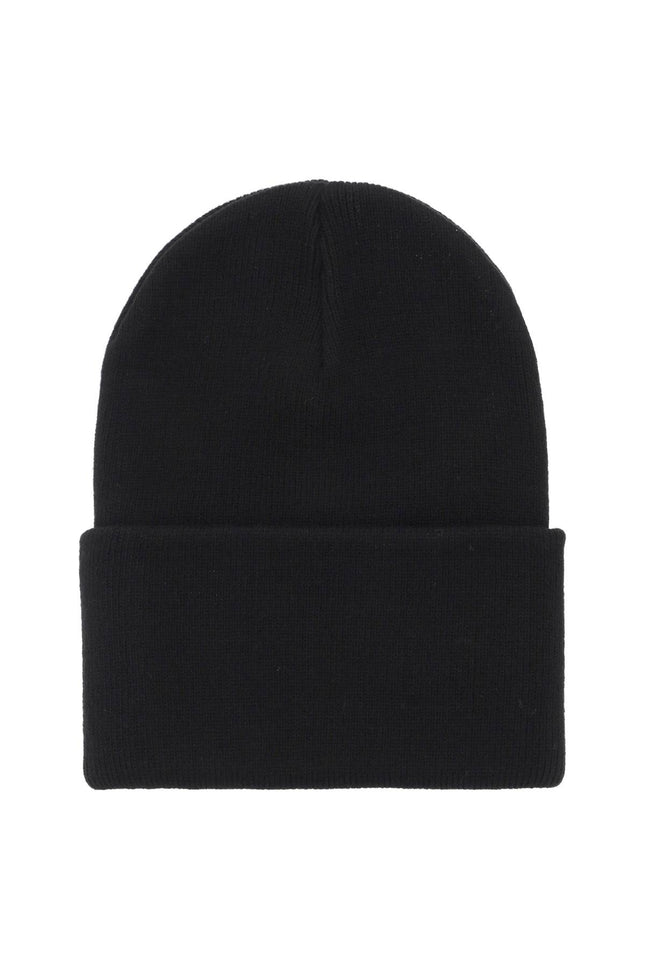 Black Carhartt Wip Beanie Hat With Logo Patch-Carhartt Wip-Black-os-Urbanheer