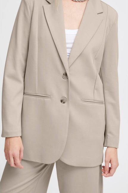 ICHI Beige Recycled Polyester Suits & Blazer