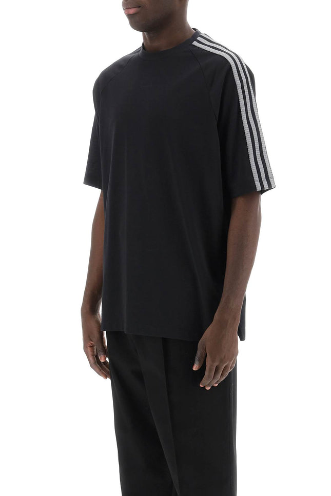 Black Y -3 3-Stripes Crew-Neck T-Shirt-Y-3-Urbanheer