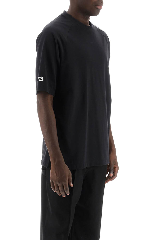 Black Y -3 3-Stripes Crew-Neck T-Shirt-Y-3-Urbanheer