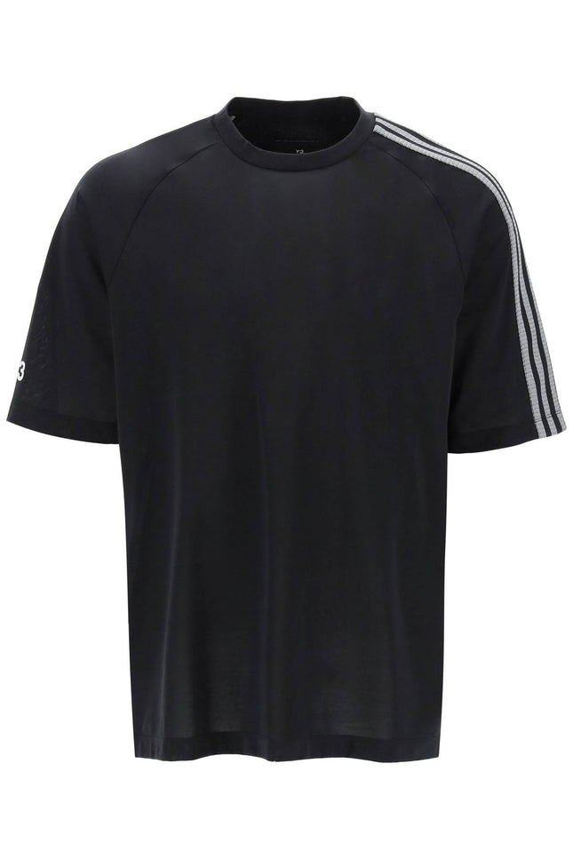 Black Y -3 3-Stripes Crew-Neck T-Shirt-Y-3-Black-S-Urbanheer