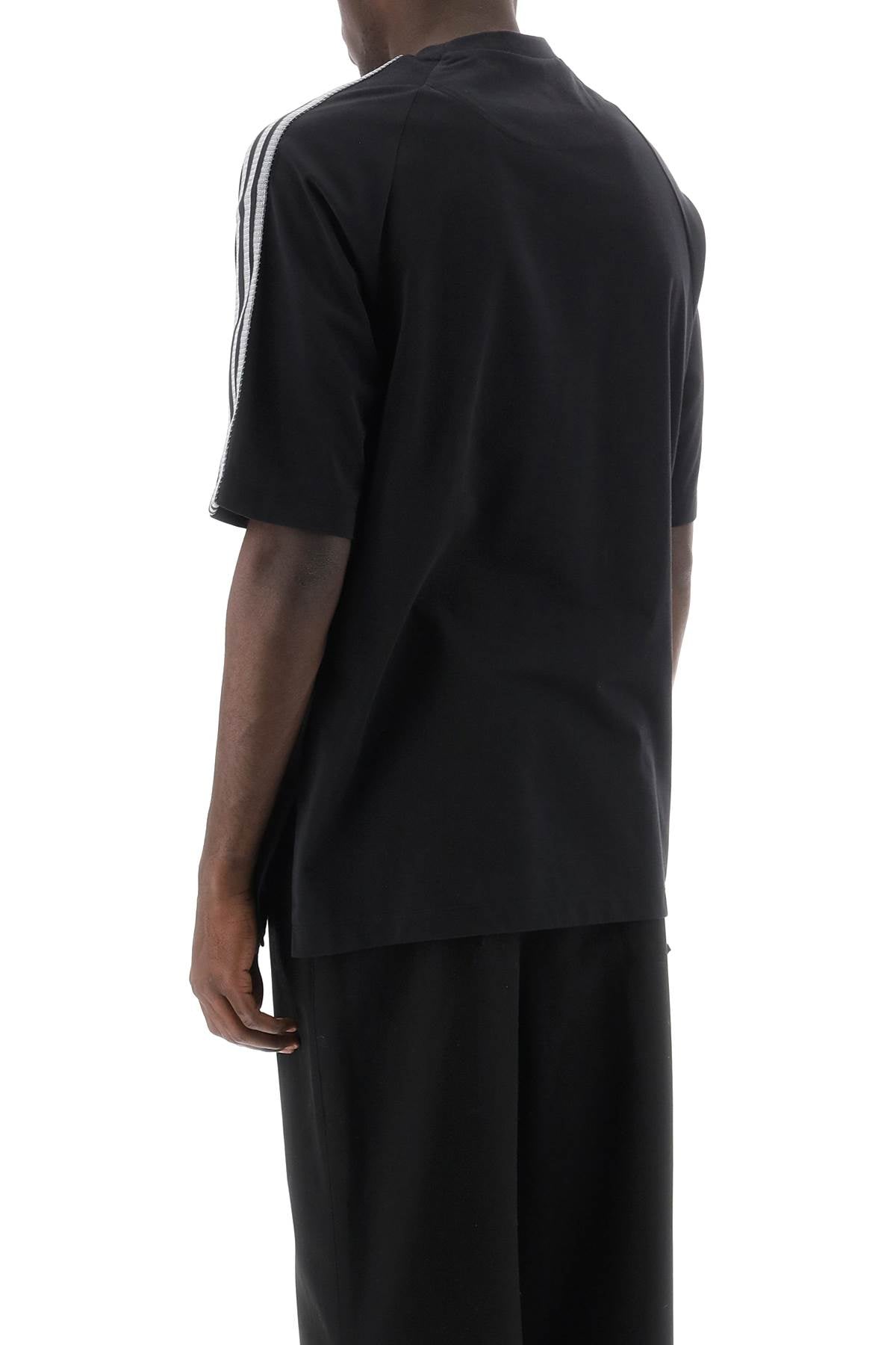 Black Y -3 3-Stripes Crew-Neck T-Shirt-Y-3-Urbanheer