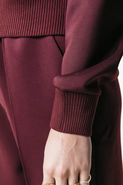 Ilena Zipped Sweat | Port Red