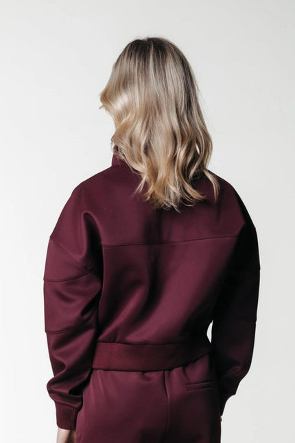 Ilena Zipped Sweat | Port Red