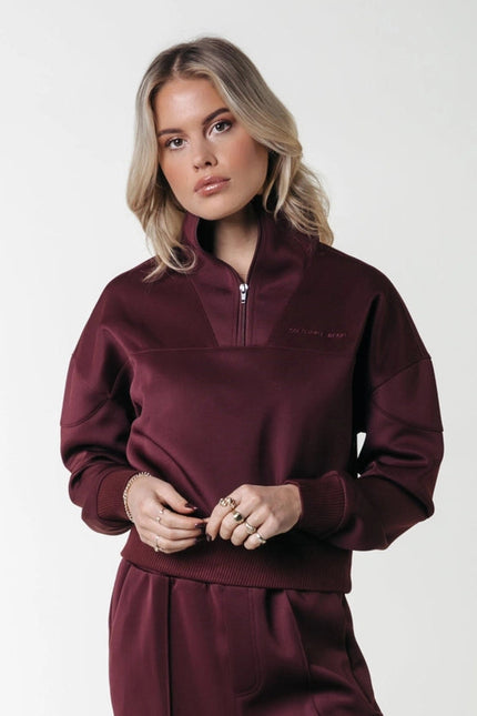 Ilena Zipped Sweat | Port Red