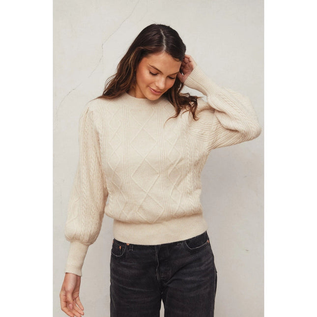 In A Bubble Cable Knit Sweater CREAM