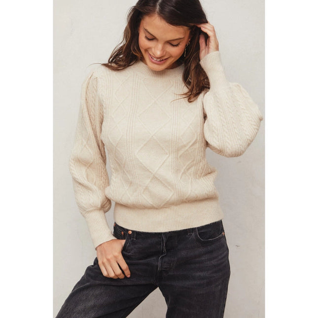 In A Bubble Cable Knit Sweater CREAM