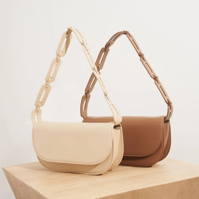 Inez Recycled Vegan Shoulder Bag In Taupe