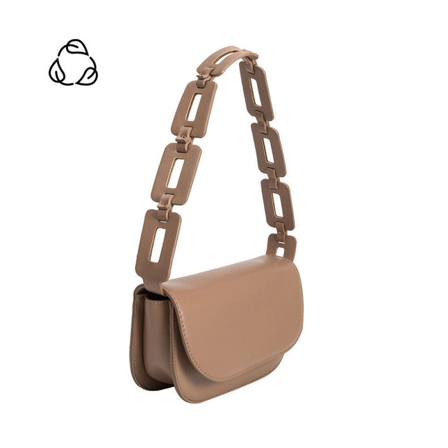 Inez Recycled Vegan Shoulder Bag In Taupe