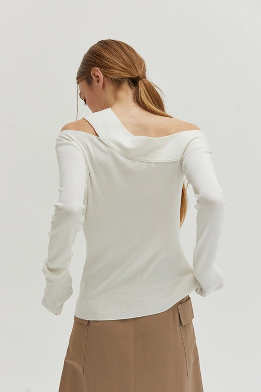 Ingrid One Shoulder Rib Top