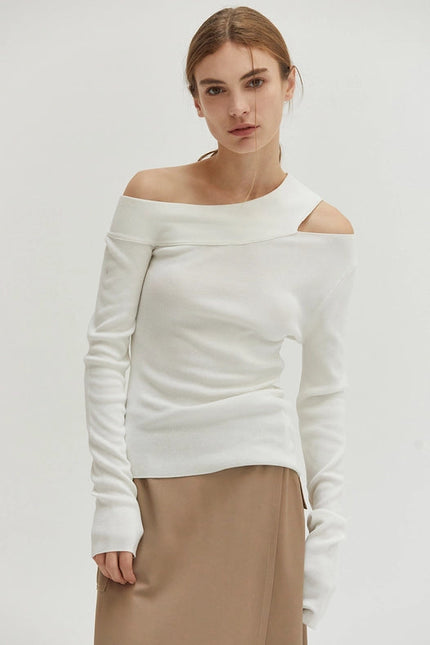 Ingrid One Shoulder Rib Top