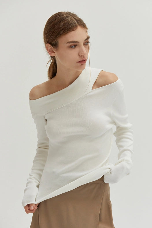 Ingrid One Shoulder Rib Top