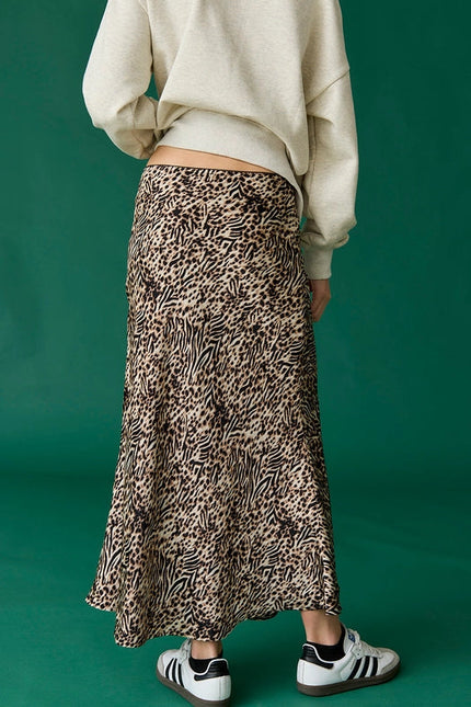 Iris Leopard Midi Skirt