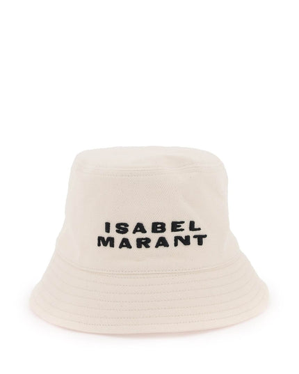 Isabel marant embroidered logo bucket hat-women > accessories > scarves and gloves-Isabel Marant-57-Beige-Urbanheer