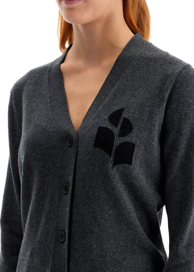 Isabel Marant Etoile karin cardigan with logo intarsia