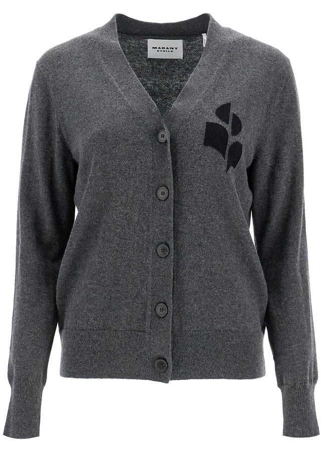 Isabel Marant Etoile karin cardigan with logo intarsia