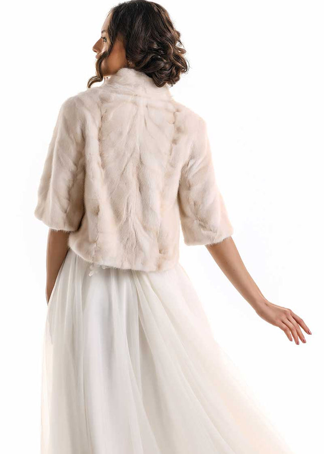 Ivory Genuine Mink Fur Jacket-1