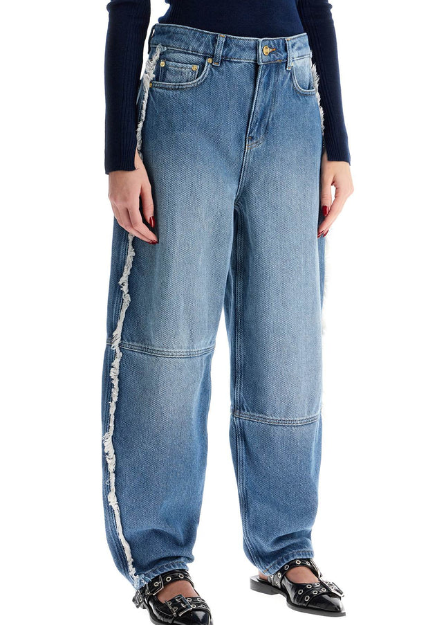 Ganni distressed barrel jeans with