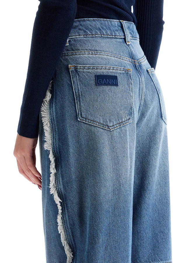 Ganni distressed barrel jeans with