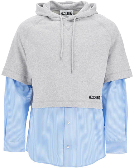 Moschino hybrid sweatshirt with shirt bottom