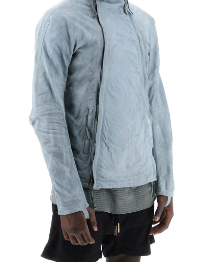 Boris bidjan saberi leather jacket with two zippers-Jacket-BORIS BIDJAN SABERI-M-Light blue-Urbanheer