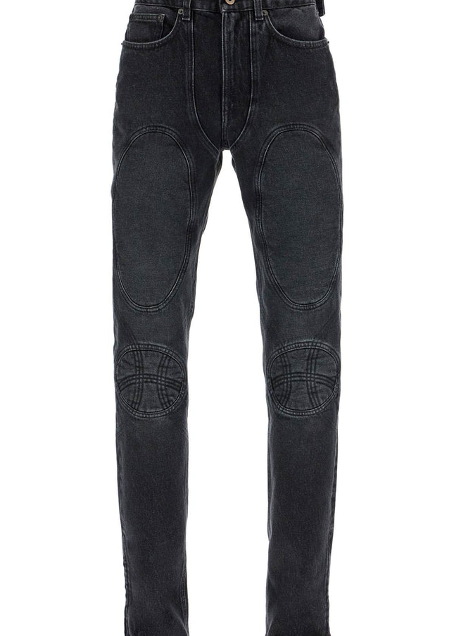 JEAN PAUL GAULTIER jeans with padded inlays and lace-up