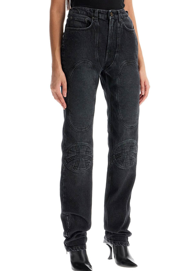 JEAN PAUL GAULTIER jeans with padded inlays and lace-up