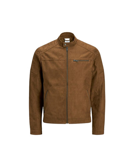 Jack Jones Beige Synthetic Leather Jacket