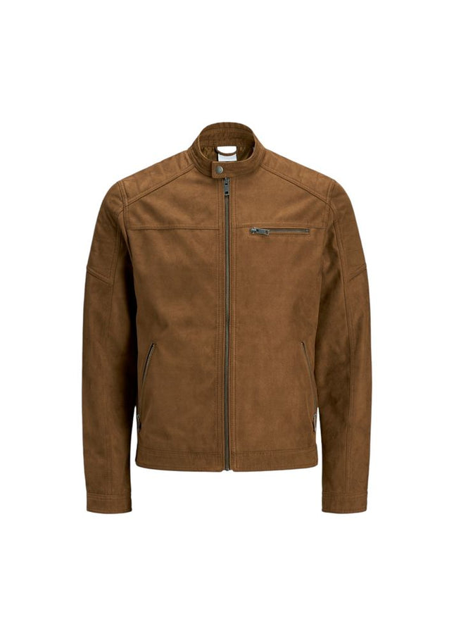 Jack Jones Beige Synthetic Leather Jacket