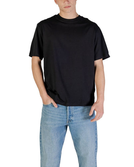 Jack Jones Black Cotton T-Shirt