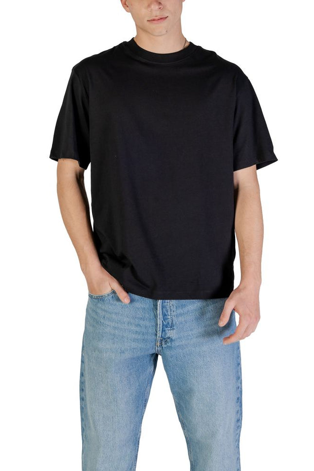 Jack Jones Black Cotton T-Shirt